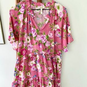 Matilda Jane Enchanted Garden Pink Fresh Floral Dress L